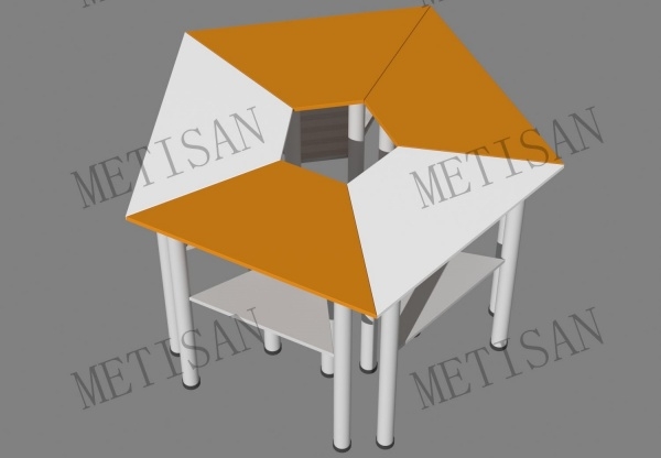 江门六角彩色梯形自由拼接会议桌
