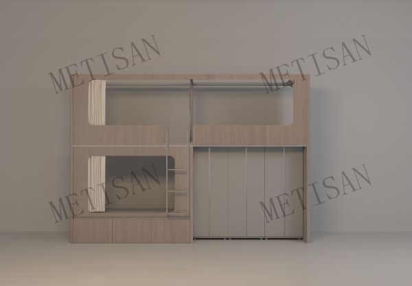 二连体公寓床（步梯款）-木纹色19
